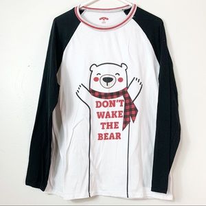 Cute Holiday Time Bear Jersey Black White Large